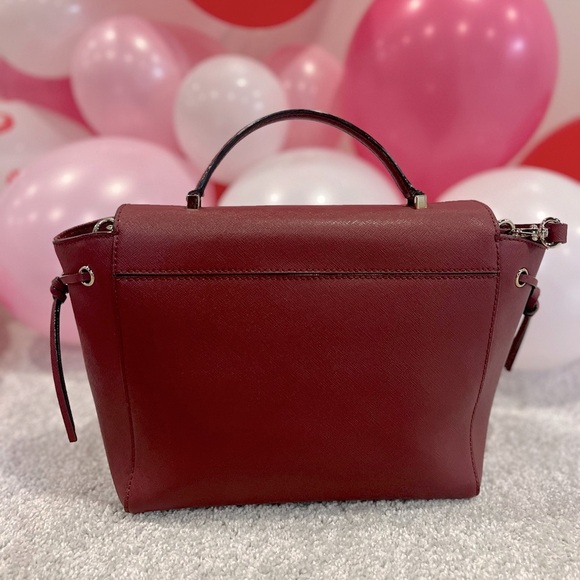 Kate Spade Laurel Way Lilah Burgundy Top Handle Bag - Picture 2 of 8